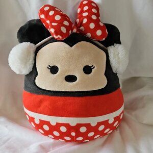Disney Squishmallow KellyToy Minnie Mouse With Ear Muffs Super Soft Plush Toy 8”